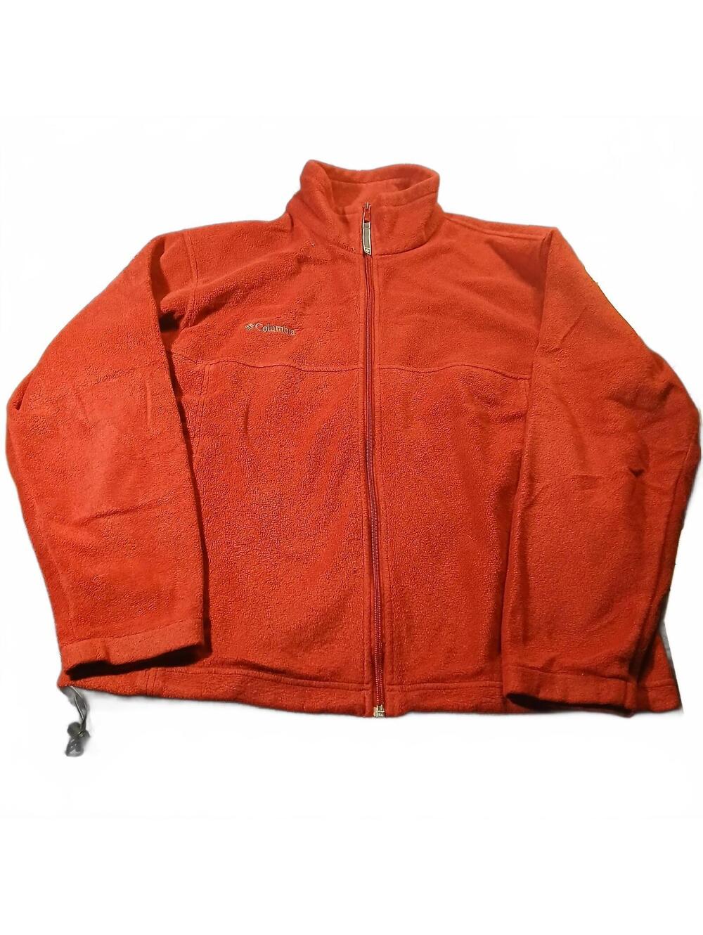Columbia Outdoor Fleece Jacket Men's Large Red Full Zip Mock Neck